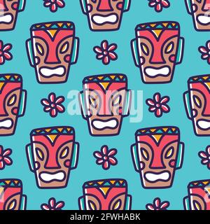 Drawing Of Hand Drawn Hawaii Tiki Mask Stock Vector Image Art Alamy