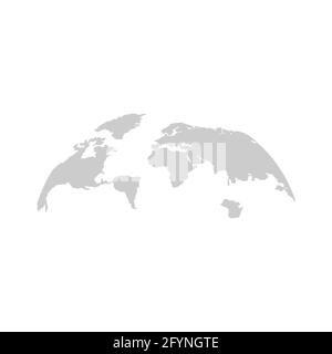 World Map Silhouette Of The Continents On Planet Earth Vector