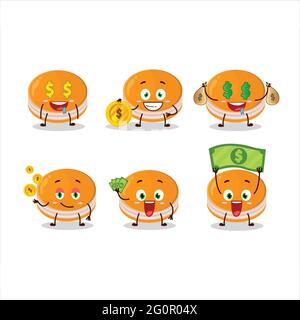 Orange Dorayaki Cartoon Character Bring The Flags Of Various Countries