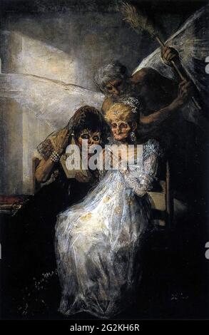 Goya Painting Time Or Old Women Las Viejas O El Tiempo By