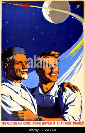 Soviet Russian Space Race Propaganda Poster 1965 To The Sun To The