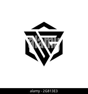 Dz Monogram Logo Letter With Triangle Shield And Circle Shape Style