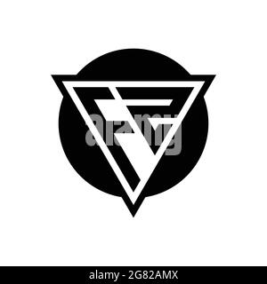 ZF Logo With Negative Space Triangle And Circle Shape Design Template