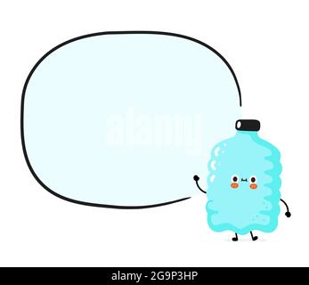 Cartoon Water Bottle With Speech Bubble Stock Vector Image Art Alamy