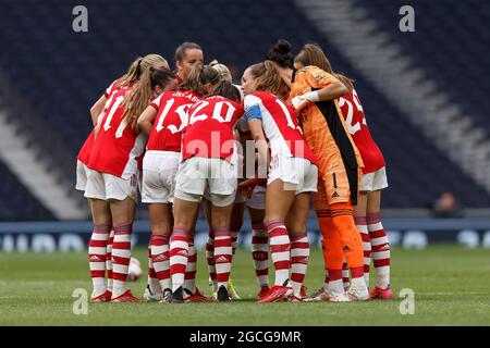 The Tottenham Hotspur Team Huddle During The Tottenham Hotspur FC V