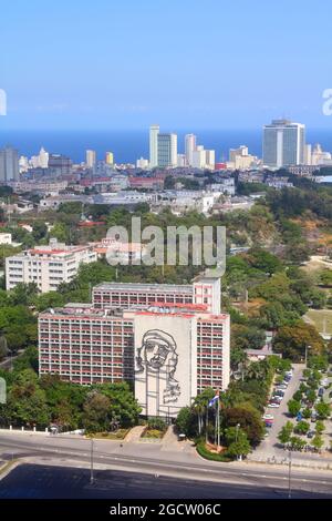 Ministry Of The Interior Building With Face Of Che Guevara Havana