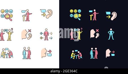 Effective Communication RGB Color Icons Set Stock Vector Image Art