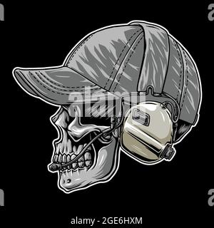 Tactical Head Skull Vector In The Dark Beground Stock Vector Image