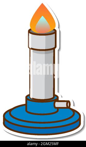 Drawing Bunsen Burner Experiment Scientific Glass Stock Vector Image