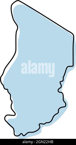 Stylized Simple Outline Map Of Chad Icon Stock Vector Image Art Alamy