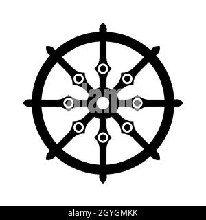 Buddhist Symbol Wheel Of Life Stock Vector Image Art Alamy