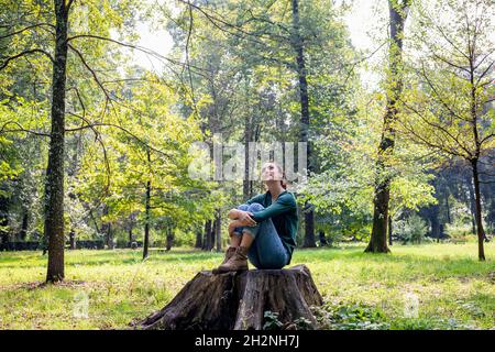 Naked Woman Sitting In Fetal Position Stock Photo Alamy