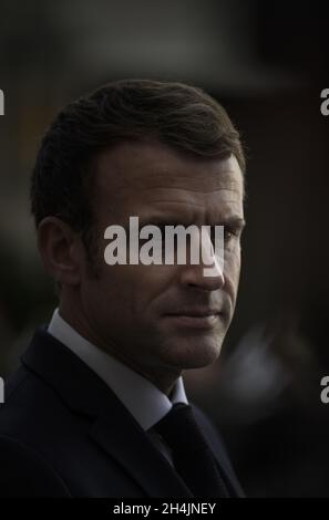 France S President Emmanuel Macron Looks And Smiles After A Meeting