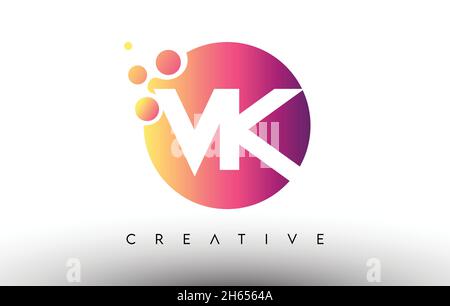 Vk V K Purple Letter Logo Design With Creative Liquid Effect Flowing