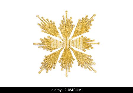 Christmas Tree Decoration Star Isolated On White Background Stock Photo