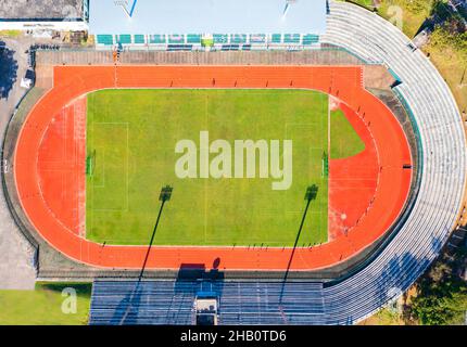 Aerial View Of Soccer Field And Running Track Stock Photo Alamy