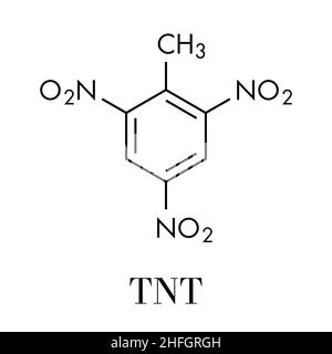 Trinitrotoluene TNT High Explosive Molecule Skeletal Formula Stock