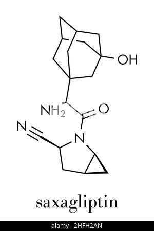 Saxagliptin Diabetes Drug Molecule Inhibitor Of Dipeptidyl Peptidase 4