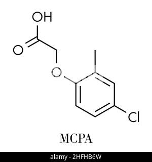 Mcpa Methyl Chlorophenoxyacetic Acid Herbicide Molecule Stylized