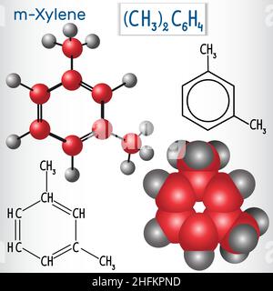 Meta Xylene M Xylene Aromatic Hydrocarbon Molecule Skeletal Formula