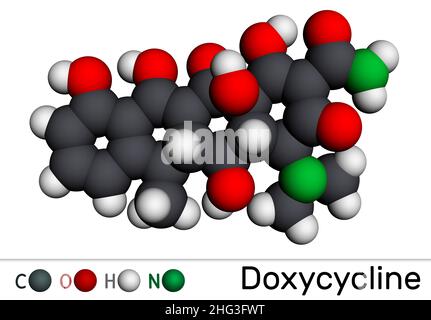 Doxycycline Antibiotic Molecule Molecular Model Of A Molecule Of The