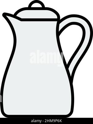 Glass Jug Icon Editable Bold Outline With Color Fill Design Vector