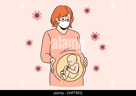 Vector Illustration Of Infection Of A Pregnant Woman For Medical