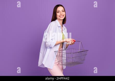 Profile Photo Of Sweet Millennial Brunette Lady Hold Hands Wear White T