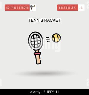 Tennis Racket With Ball Sign Icon Template Black Color Editable Tennis