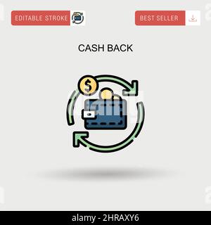 Cashback Icon Return Money Cash Back Rebate Thin Line Web Symbol On