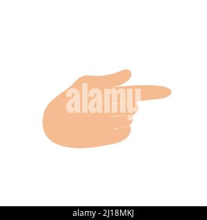 Pointing Gesture Hand With Forefinger Extended Vector Flat