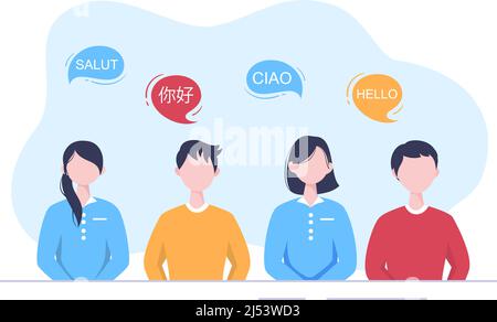 Translator Or Translation Language Illustration Say Hello In Different