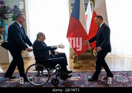 Polish President Andrzej Duda Center Is Welcomed For Talks With