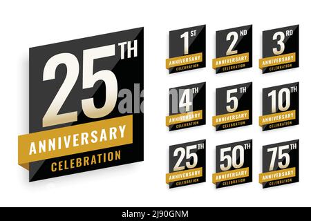 Set Of 50th Anniversary Logotype Design Fifty Years Celebrating