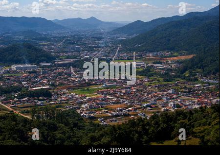 Jaraguá do Sul town as seen from Pico Malwee Jaraguá do Sul town