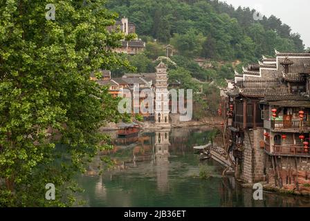 Old Pagoda At Fenghuang Ancient City In Fenghuang Hunan China The