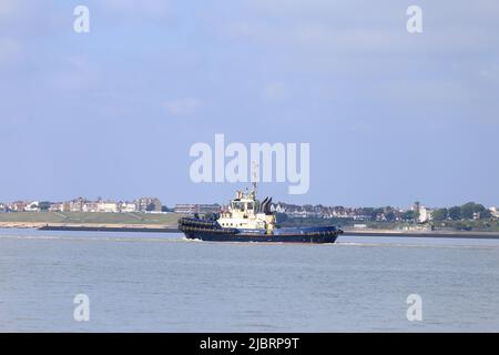 Tug Boat Svitzer Kent At Work Assisting Container Ship CMA CGM Mermoz