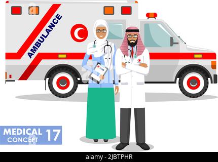 Medical Concept Detailed Illustration Of Muslim Medical People In