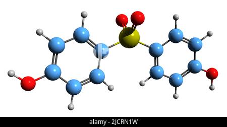 3D Image Of Bisphenol A Skeletal Formula Molecular Chemical Structure