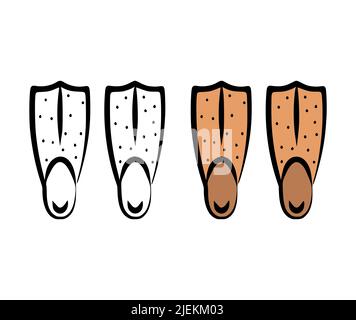 Flippers For Diving Icon Cartoon Style Stock Vector Image Art Alamy