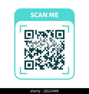 QR Code In Frame With Text Scan Me Template Of Quick Responce Matrix