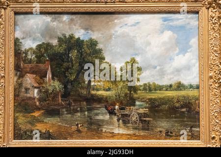 Painting Titled The Hay Wain By John Constable Dated Stock Photo