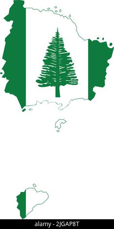 Norfolk Island Map Flag Vector Stock Vector Image Art Alamy