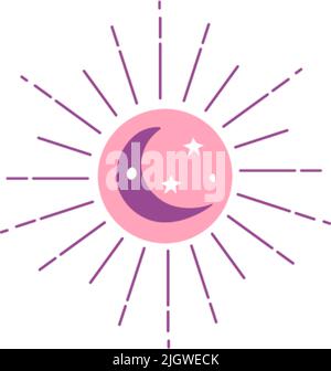 Sunshine And Moonlight Magic Symbol Unity Icon Stock Vector Image