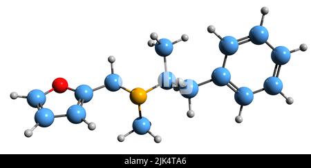 3D Image Of Methamphetamine Skeletal Formula Molecular Chemical