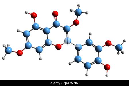 3D Image Of Quercetin Skeletal Formula Molecular Chemical Structure