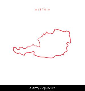 Austria Simple Map Outline Simplified Country Shape Map Vector Stock