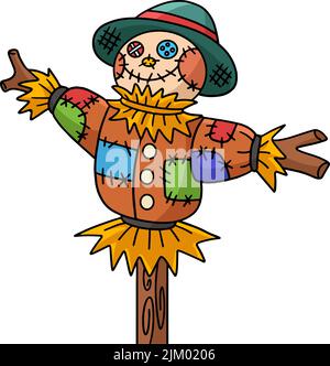 Scarecrow Stock Colored Cartoon Illustration Stock Vector Image Art