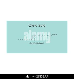 Oleic Acid Cis Omega 9 Molecule Structural Chemical Formula And