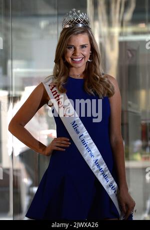 The Newly Crowned Miss Universe Australia Tegan Martin Poses For Photos